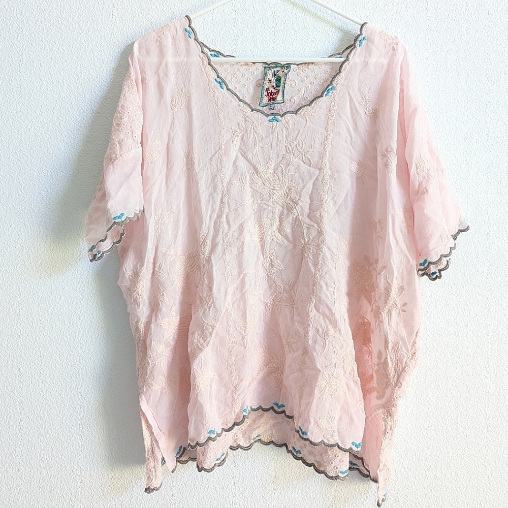 Johnny Was Lillian dolman blouse. Light pink. Size small.